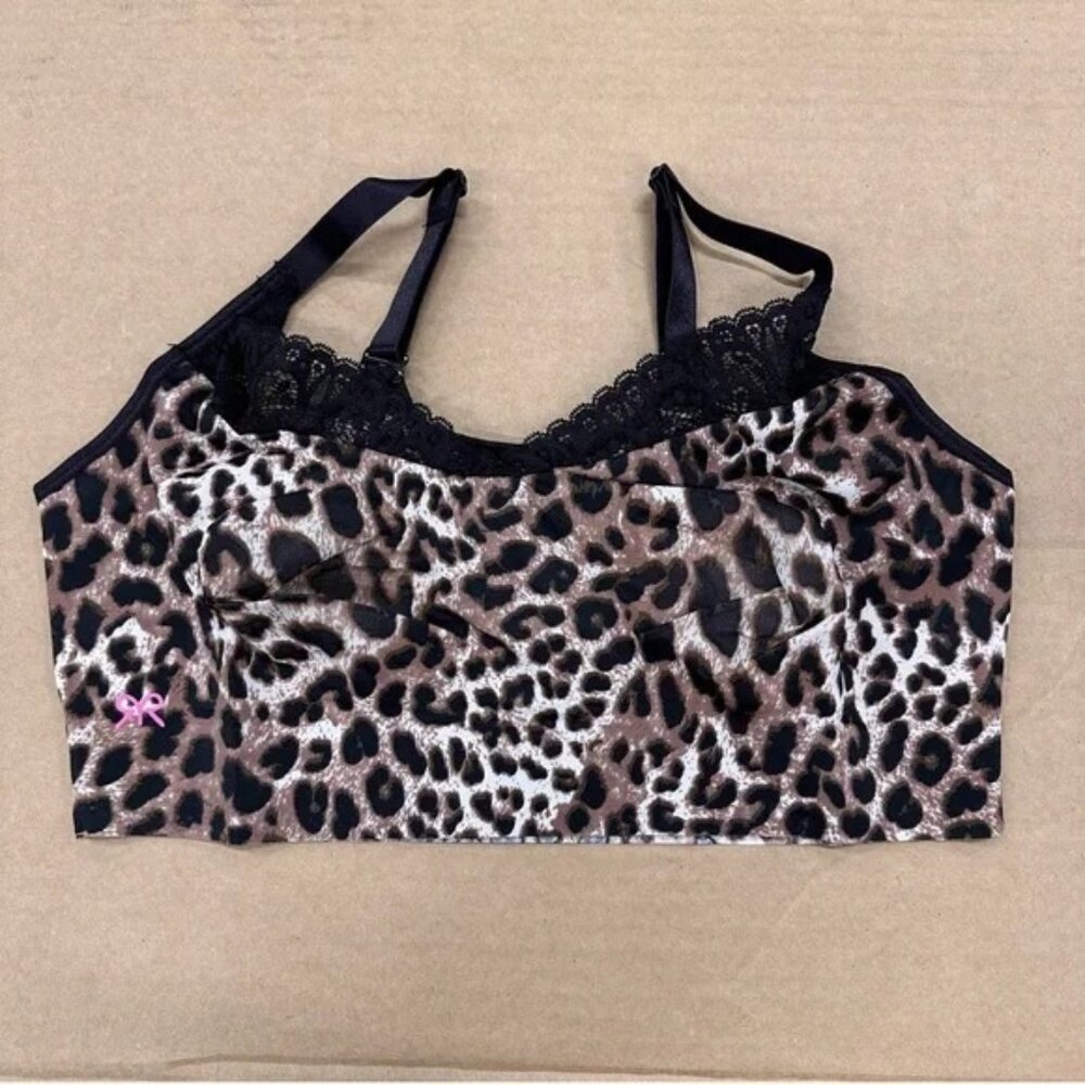 New Ruby Ribbon Leopard Heritage Lace Demiette Bra